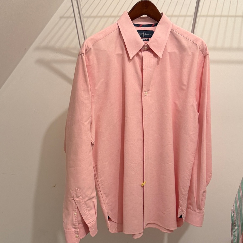 Ralph Lauren Men's Casual Pink Button Down Shirt